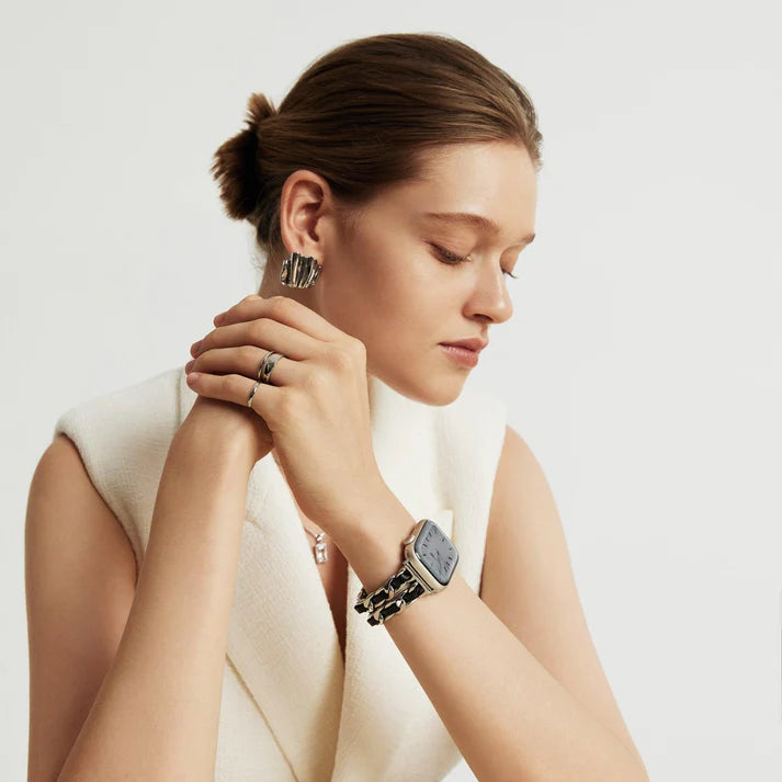 Silver Chanel-Inspired Bracelet Apple Watch Strap