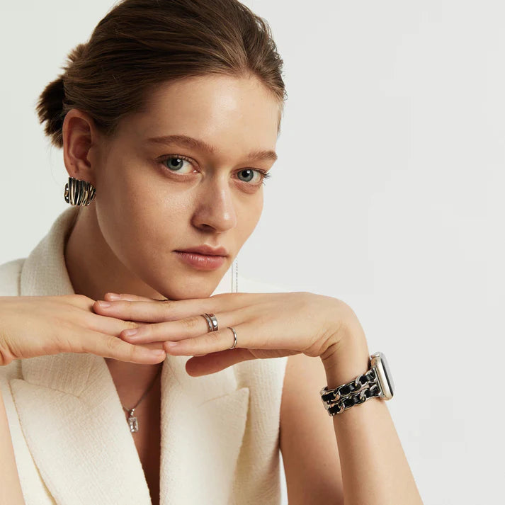 Silver Chanel-Inspired Bracelet Apple Watch Strap